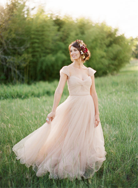 Blush Tulle Wedding Dresses ☀ Gowns ...